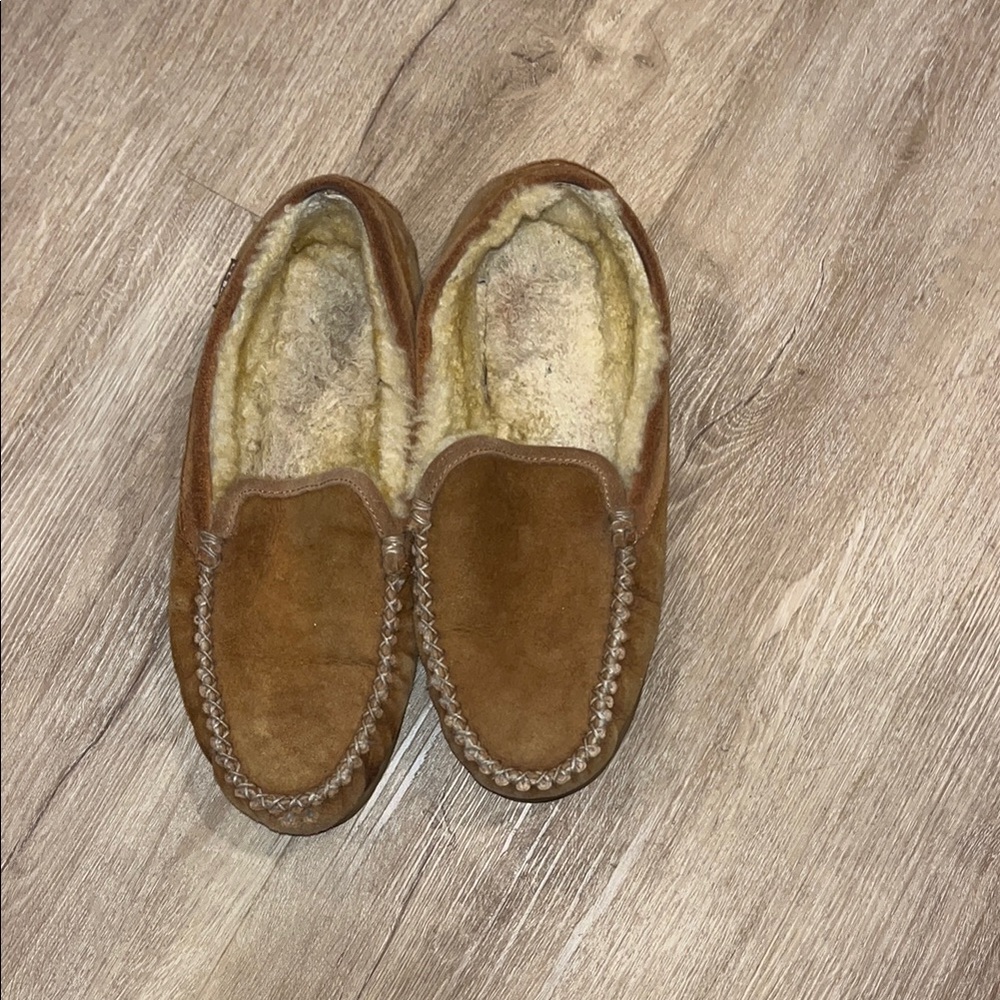 Men's LL Bean Brown Suede Moccasin Slippers